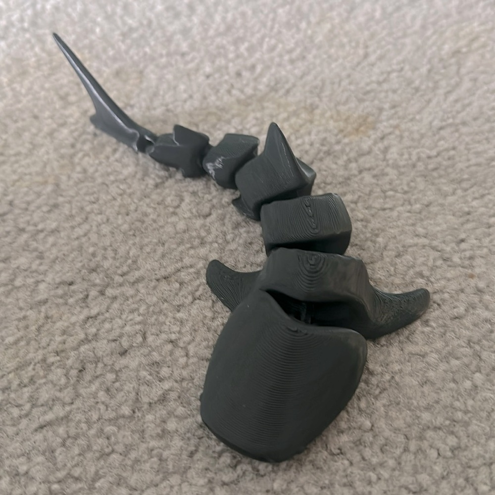 3d Printed Fidget Black Shark, Flexi  Shark, Articulated Fidget Toy, 3D Printed